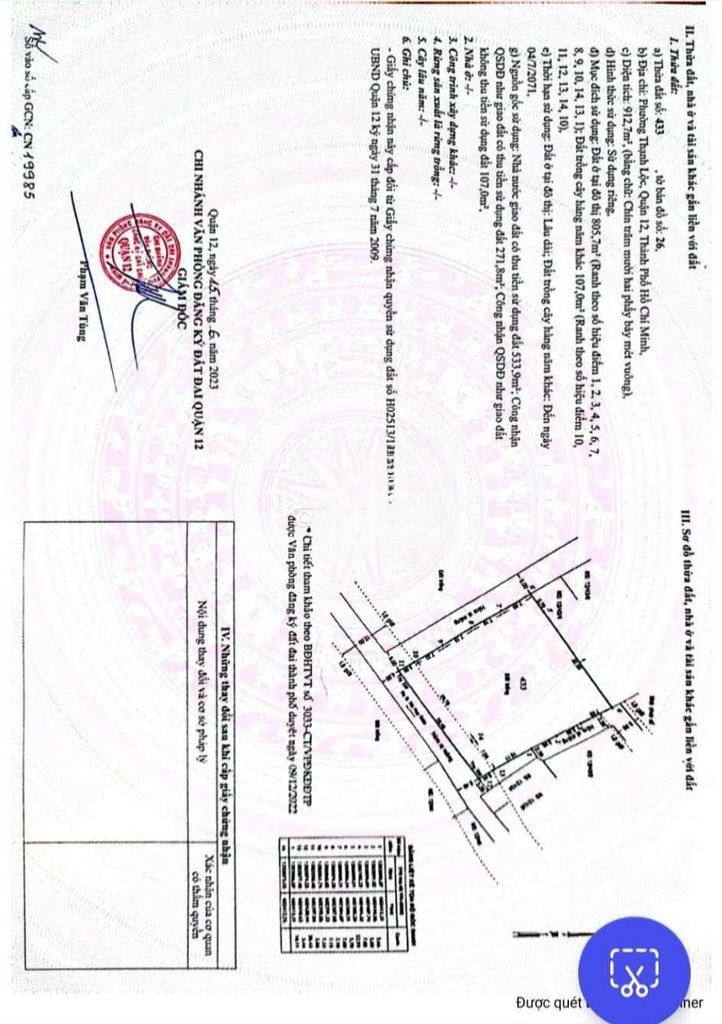 Đất 3 mặt HXT Vườn Lài nối dài, 913m2 full TC, sổ mới t.6/2023, 20,8tỷ